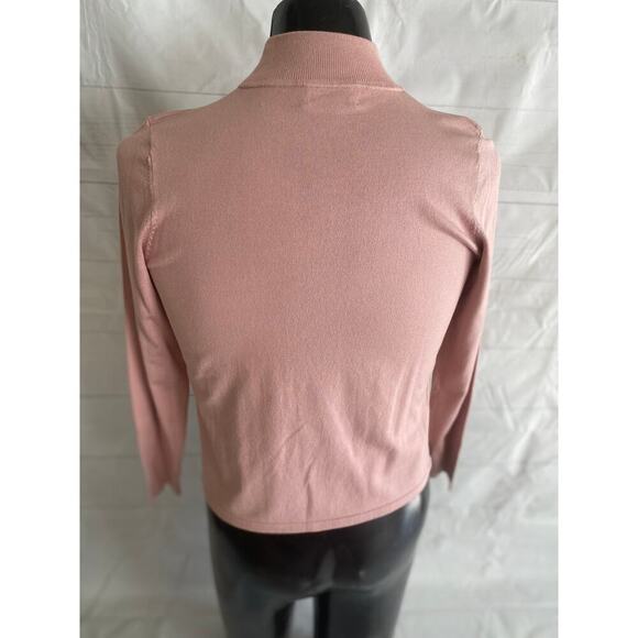 Pendleton Sweater Women’s Medium Pink Soft Stretchy Mock Neck Long Sleeve READ* - Picture 3 of 8